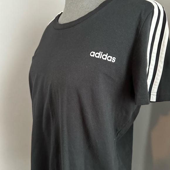 Adidas Black & White Striped Tee XL - Picture 1 of 10